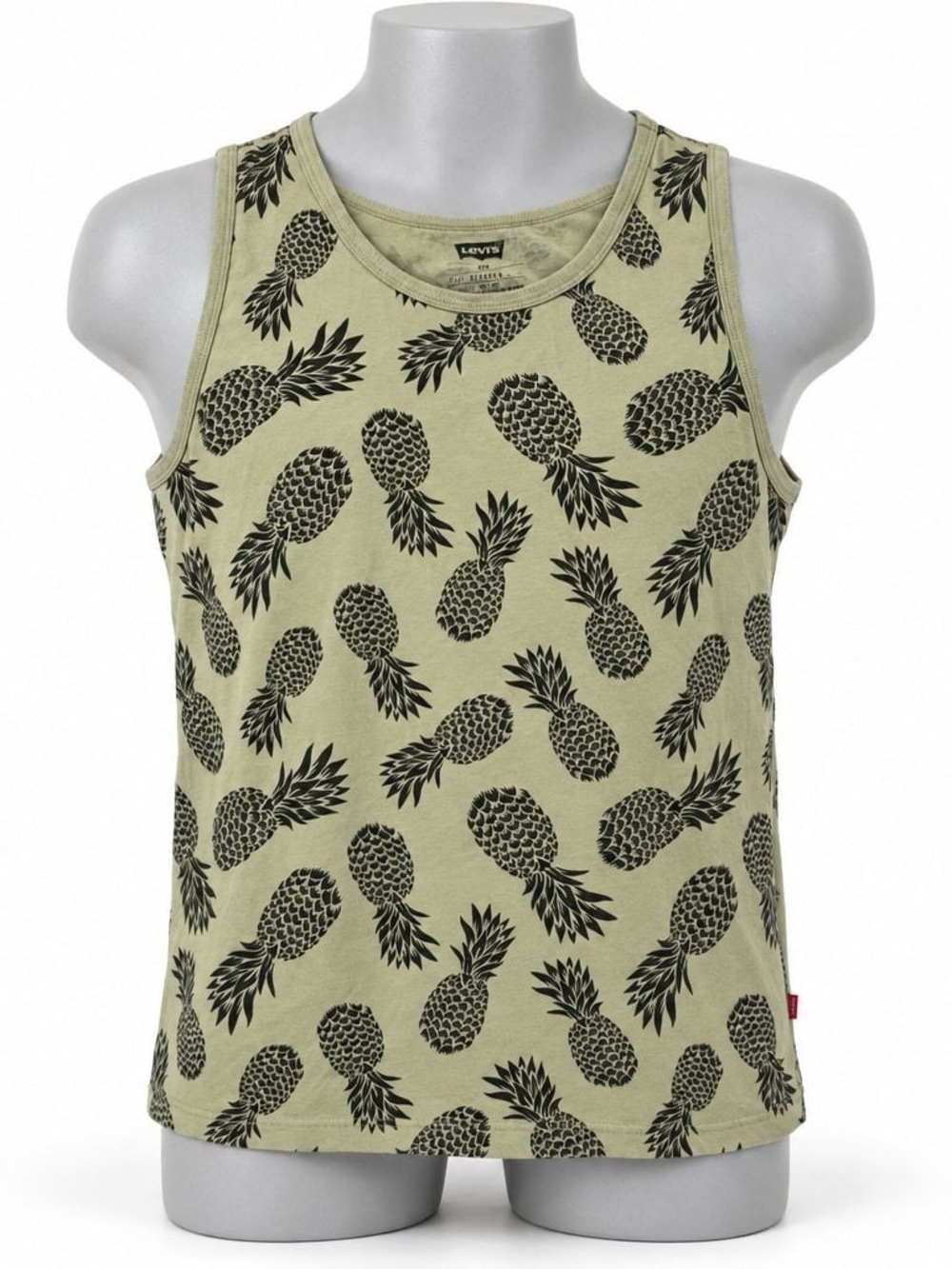Levi's Kids Olive Tank Top with Black Pineapple Print